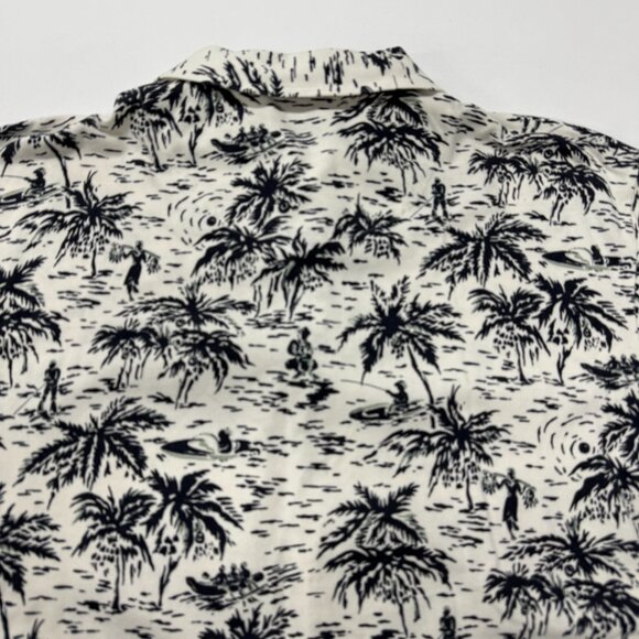 Polo Ralph Lauren Hawaiian Camp Polo Shirt Mens Large White Palm Trees AOP - Picture 8 of 9